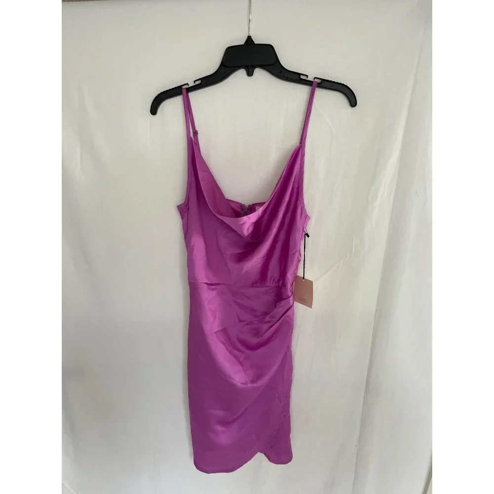 NWT Superdown Arezo Cowl Wrap Mini Dress in Purple S - Picture 3 of 6